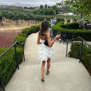 Kimchi Belladonna Ruched Strapless Mini Dress